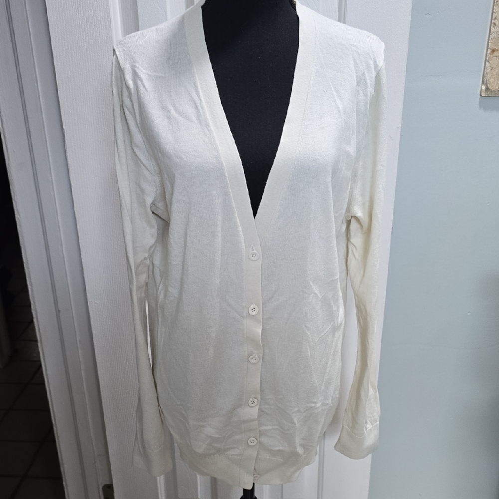 Creme Button-Up Cardigan